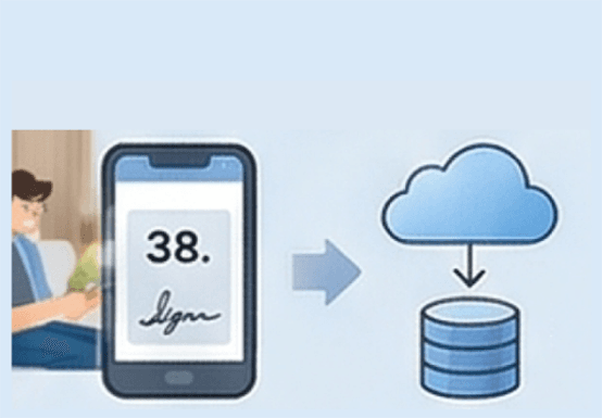 고객이 QR 접속 후 동의 및 자동 저장